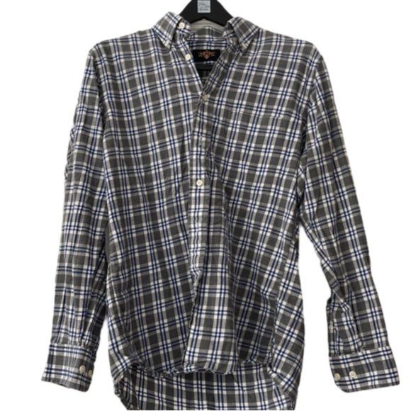 Other - Mens gray and blue plaid button down - MEDIUM